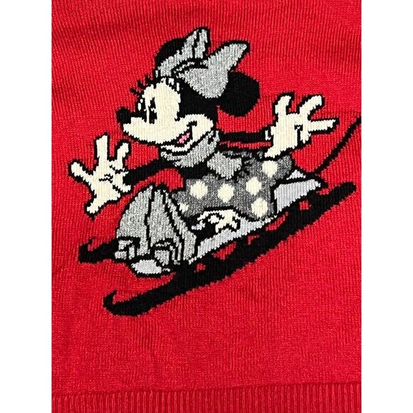 Baby GAP Disney Sweater Minnie Mouse Red Girls Size 3 Ruffled at the cuffs - Picture 4 of 4